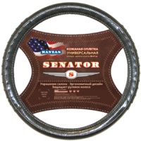 Оплетка на руль SENATOR Kanzas 37-39см коричневый/черный